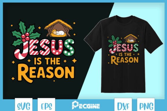 Christmas Jesus Themed Festive SVG: Graphics for T-Shirt Designs